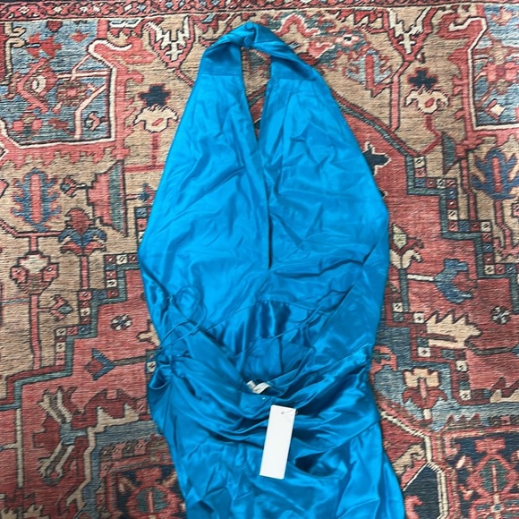 NWT The Sei for FWRD Cross Wrap Halter Dress in Aqua size 4 - Picture 9 of 9